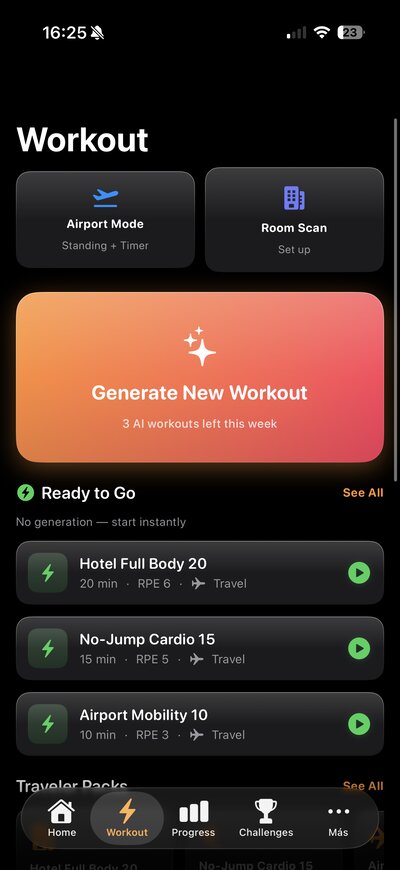 NomoFit Workout Screen